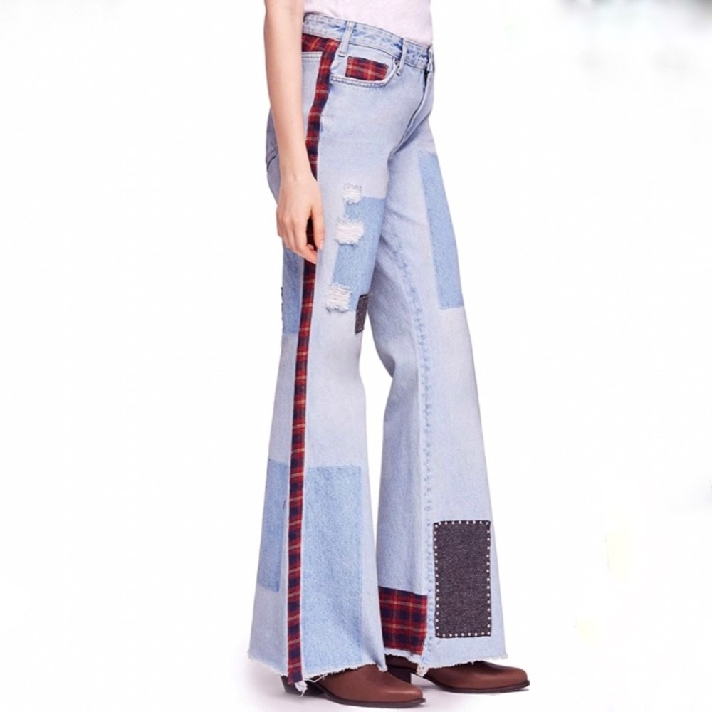 Free People patch denim jeans, sz 24